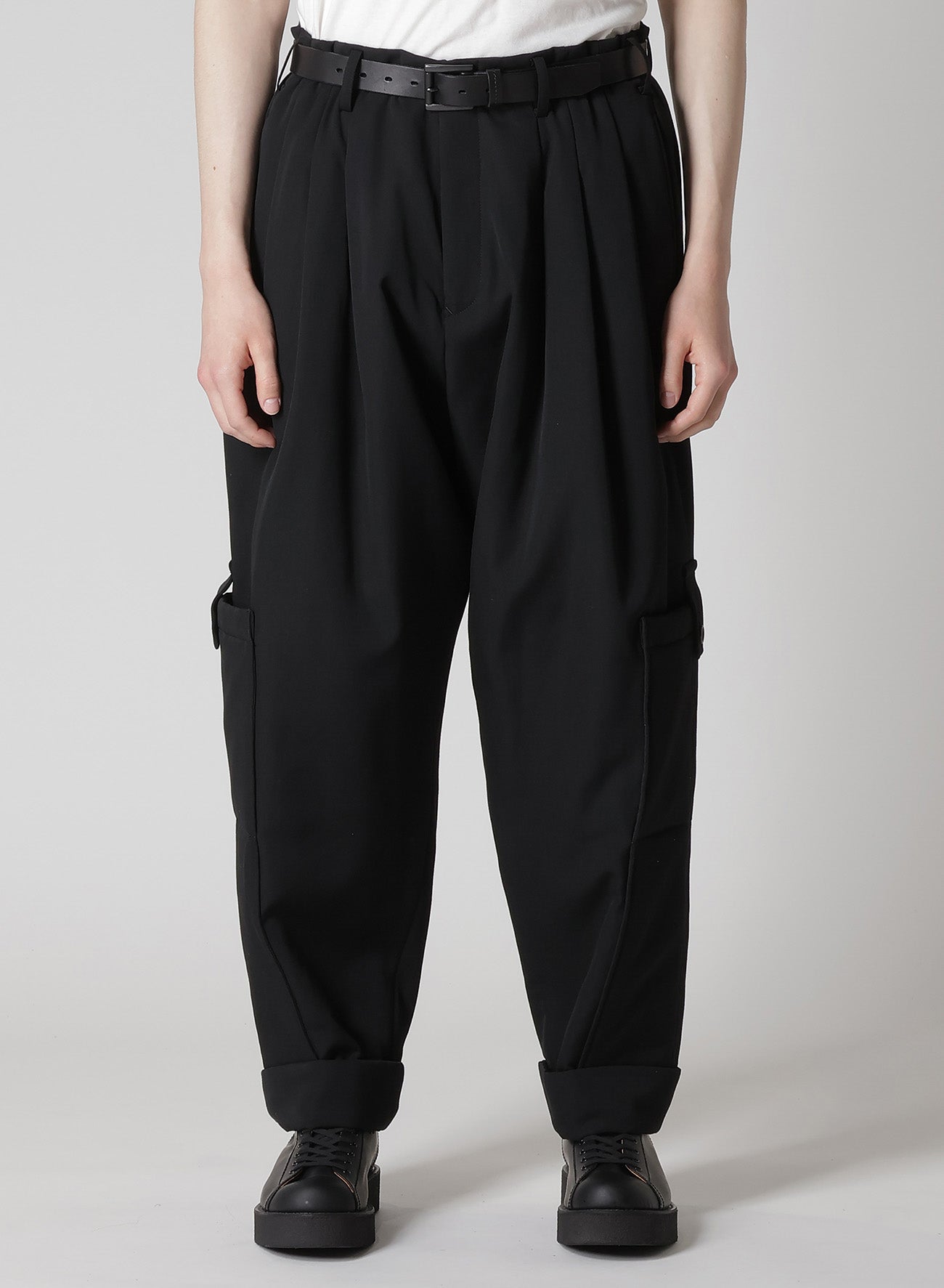 WOOL GABARDINE OUTER POCKET PANTS