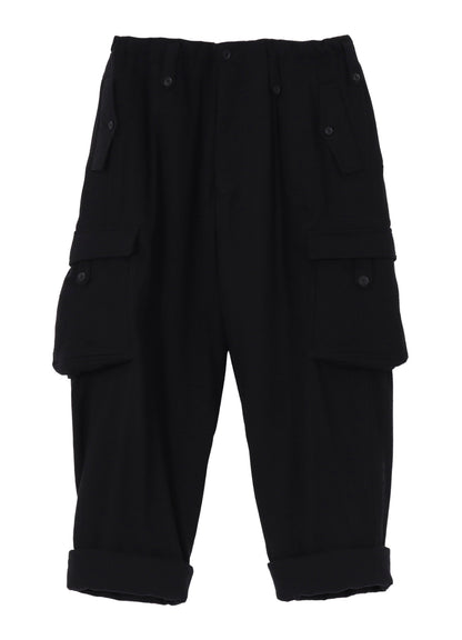 SILK DENIM GUSSET POCKET PADDED PANTS