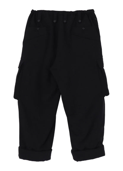 SILK DENIM GUSSET POCKET PADDED PANTS