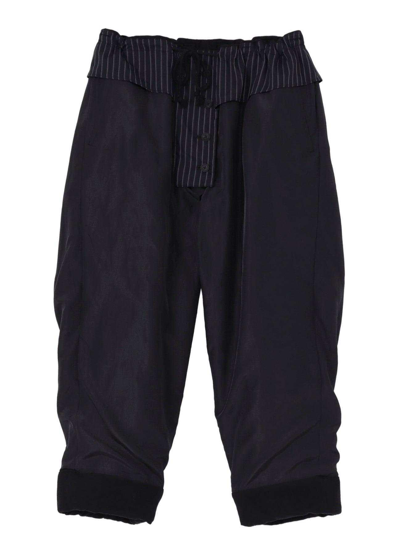 SILK DENIM GUSSET POCKET PADDED PANTS