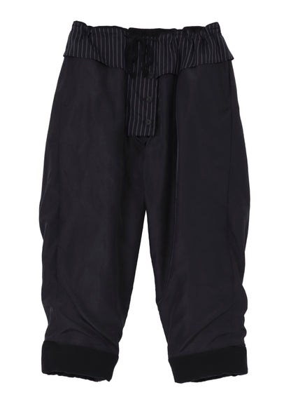 SILK DENIM GUSSET POCKET PADDED PANTS