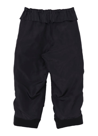 SILK DENIM GUSSET POCKET PADDED PANTS