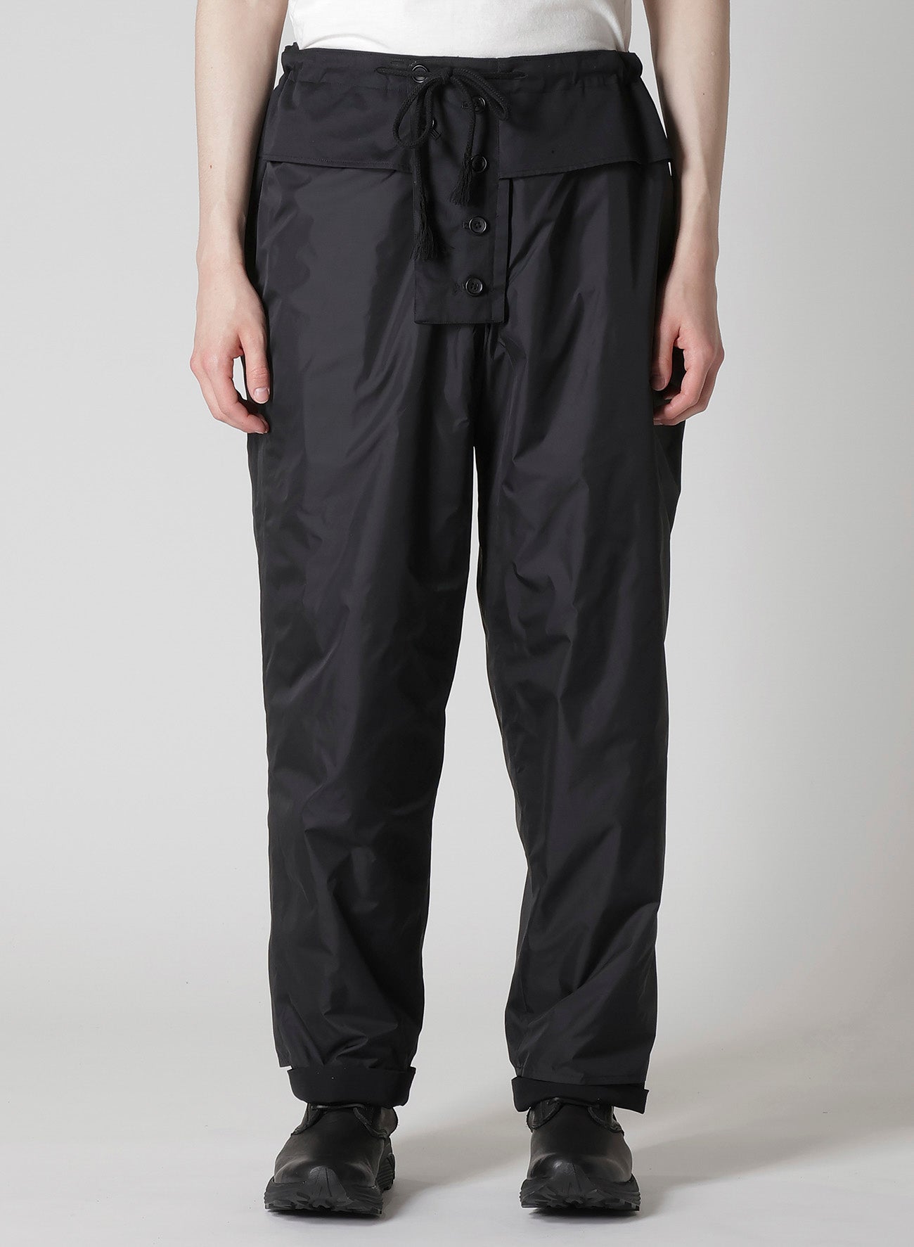 WOOL GABARDINE SIDE PADDED PANTS