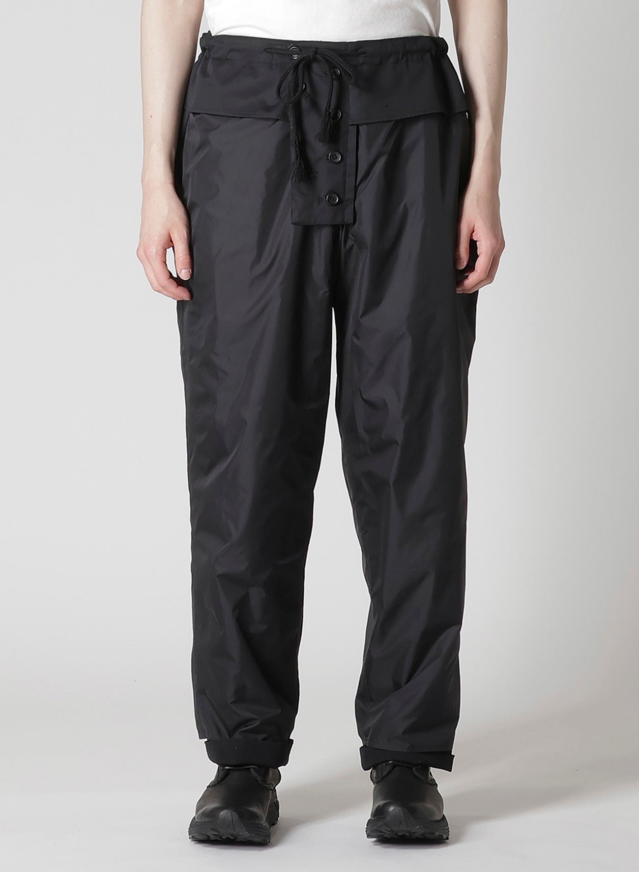 WOOL GABARDINE SIDE PADDED PANTS