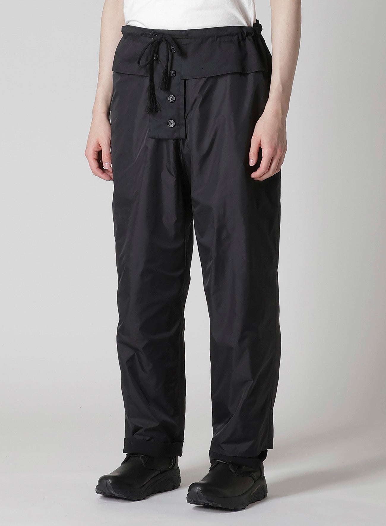 WOOL GABARDINE SIDE PADDED PANTS