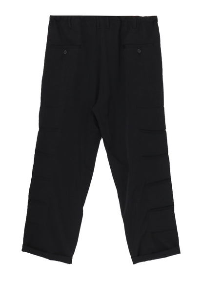 WOOL GABARDINE SIDE PADDED PANTS
