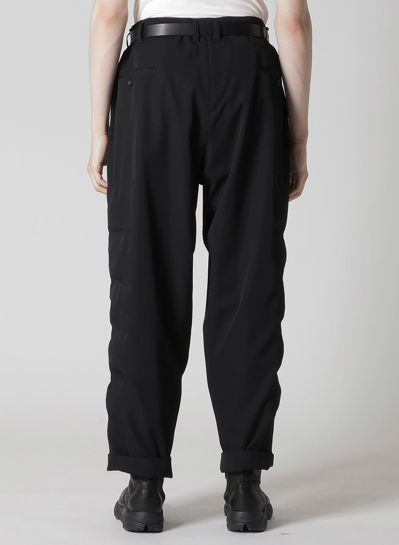 WOOL GABARDINE SIDE PADDED PANTS