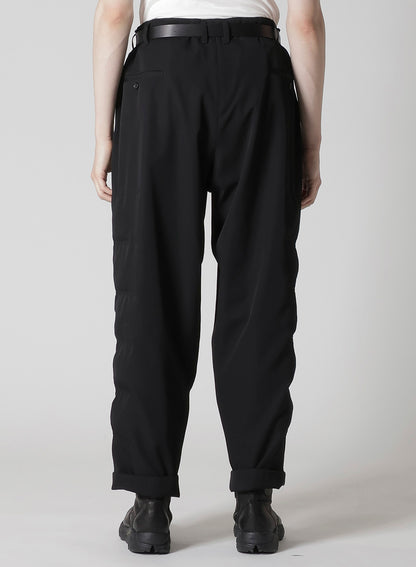 WOOL GABARDINE SIDE PADDED PANTS