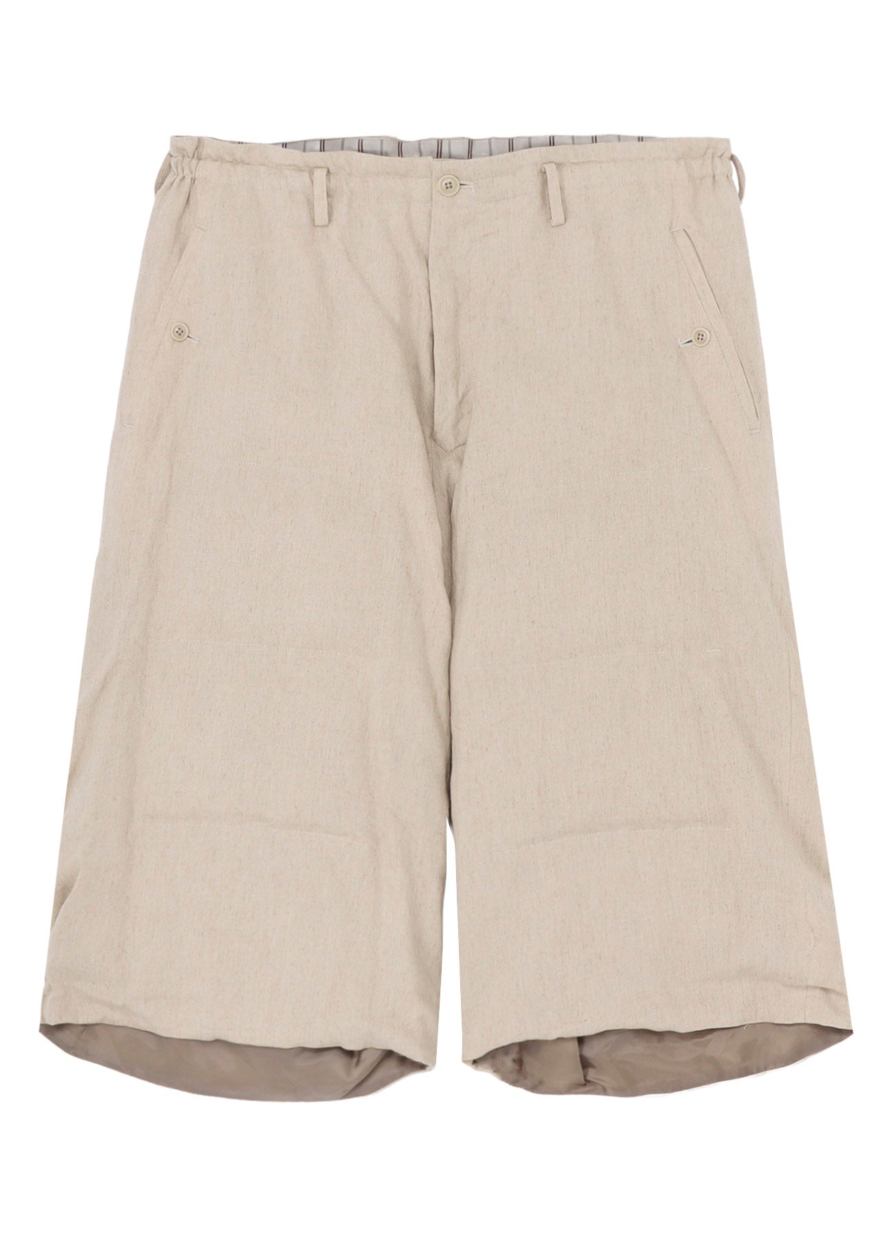 LINEN/COTTON DENIM PADDED SHORT PANTS