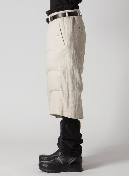 LINEN/COTTON DENIM PADDED SHORT PANTS