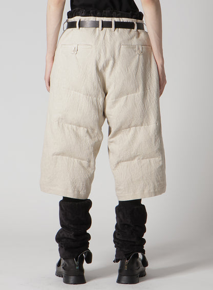 LINEN/COTTON DENIM PADDED SHORT PANTS