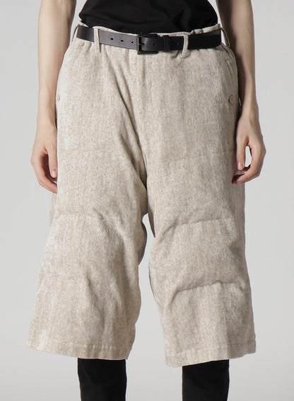 RAW LINEN VELVET PADDED SHORT PANTS