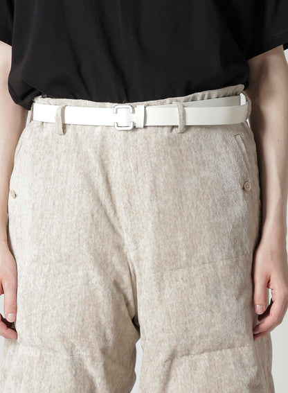 RAW LINEN VELVET PADDED SHORT PANTS