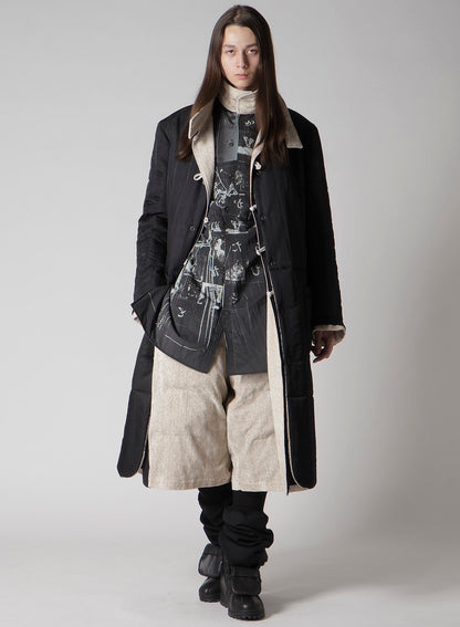 RAW LINEN VELVET PADDED SHORT PANTS