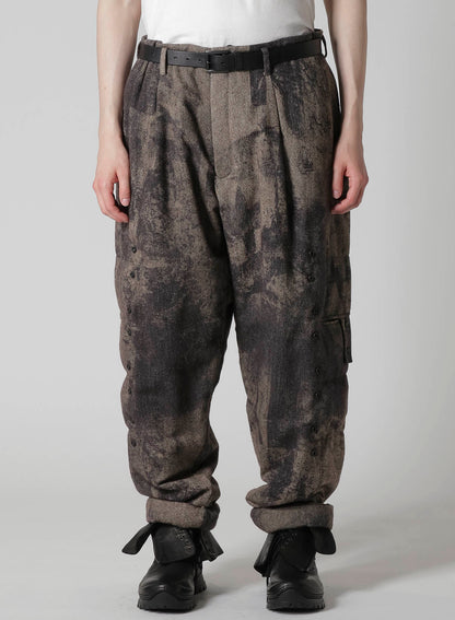 COLLAGE PRINTED HERRINGBONE PANTS