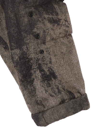 COLLAGE PRINTED HERRINGBONE PANTS