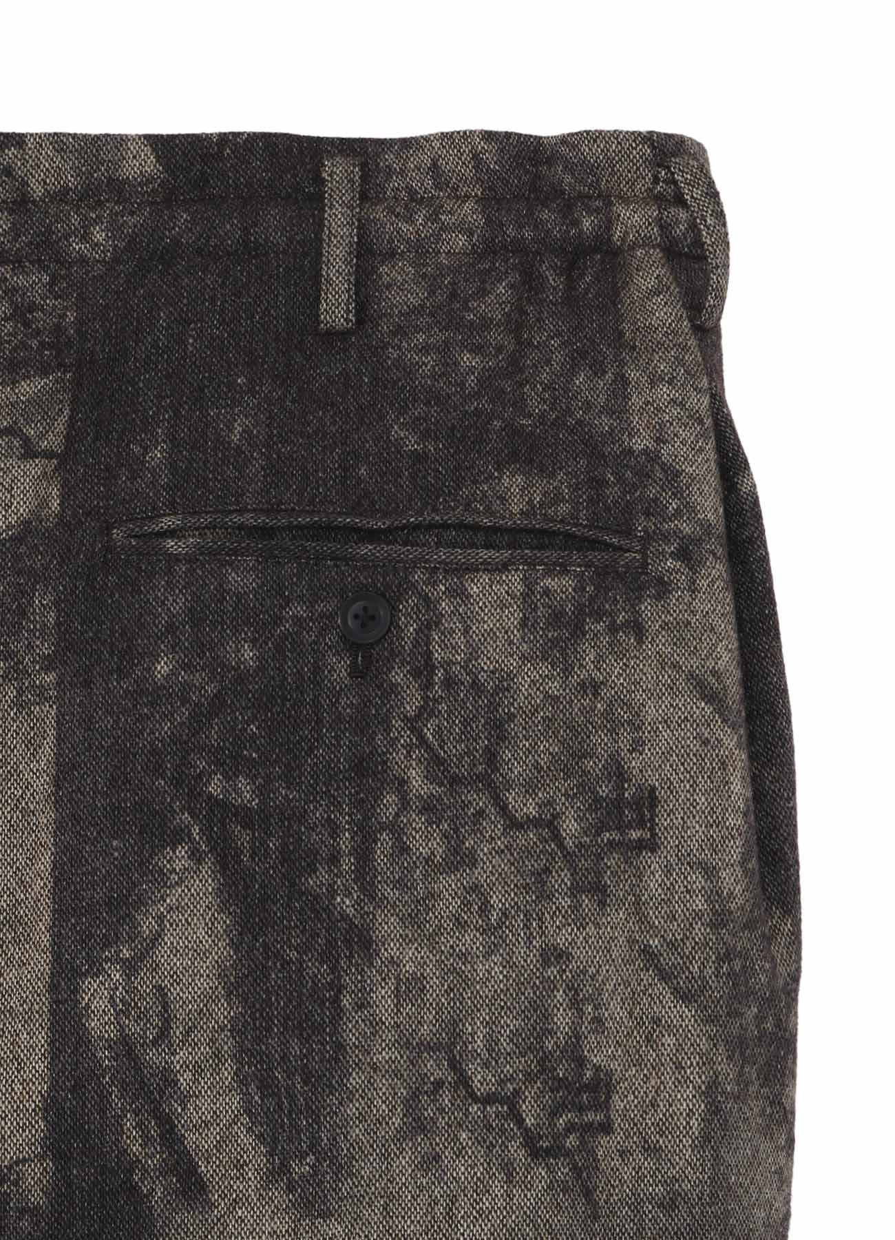 COLLAGE PRINTED HERRINGBONE PANTS