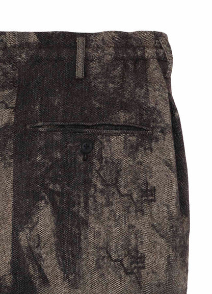 COLLAGE PRINTED HERRINGBONE PANTS