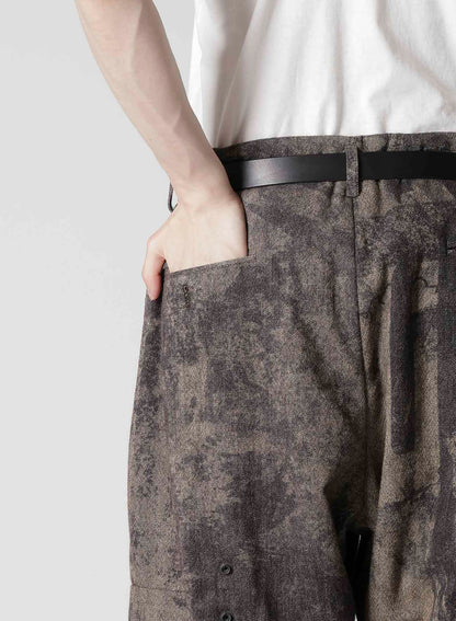 COLLAGE PRINTED HERRINGBONE PANTS