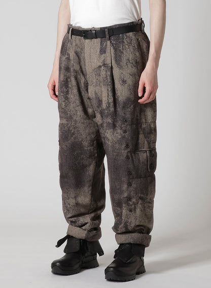COLLAGE PRINTED HERRINGBONE PANTS