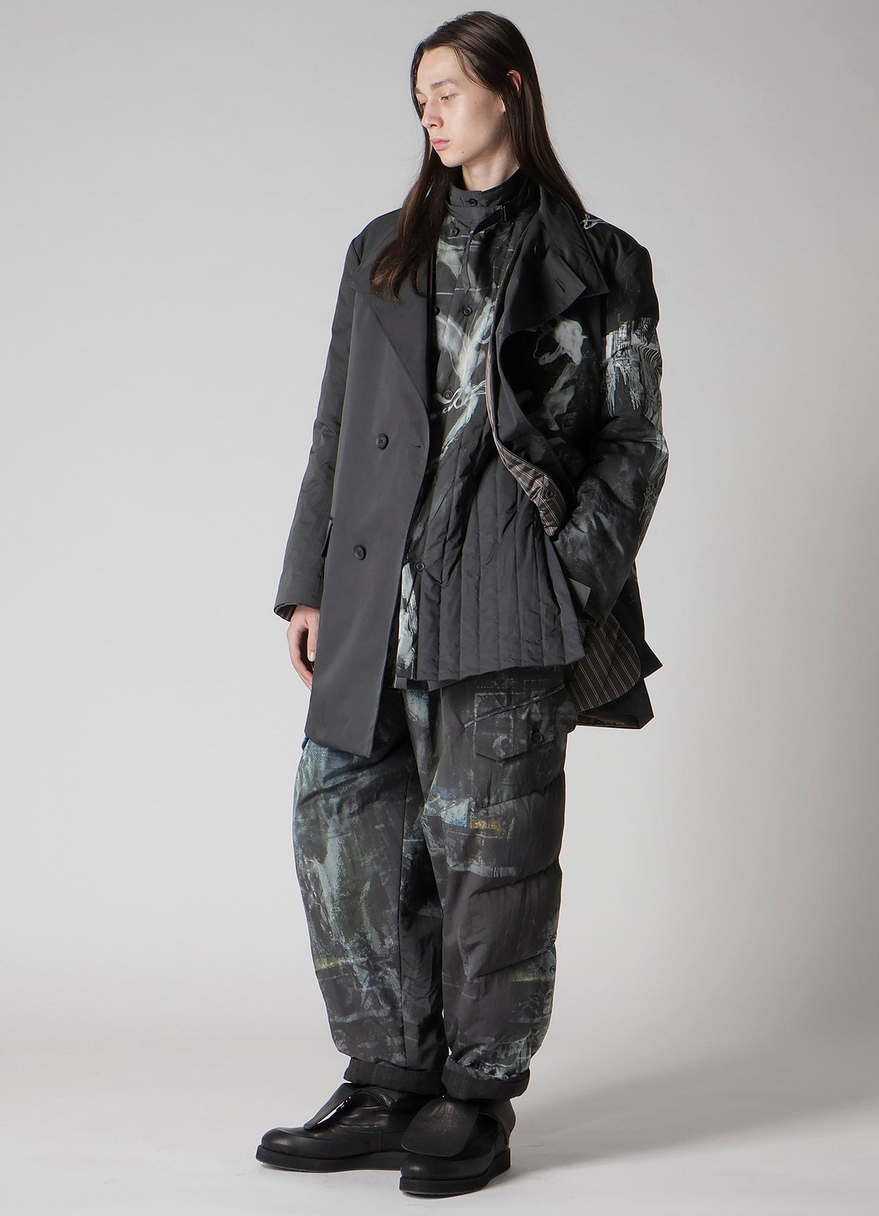 DIAGONAL FPADDED PRINTED PANTS