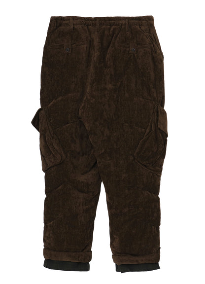 LINEN VELVET POCKET DETAIL PADDED PANTS