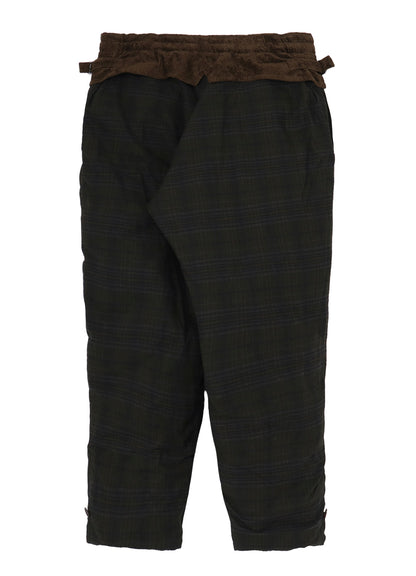 LINEN VELVET POCKET DETAIL PADDED PANTS