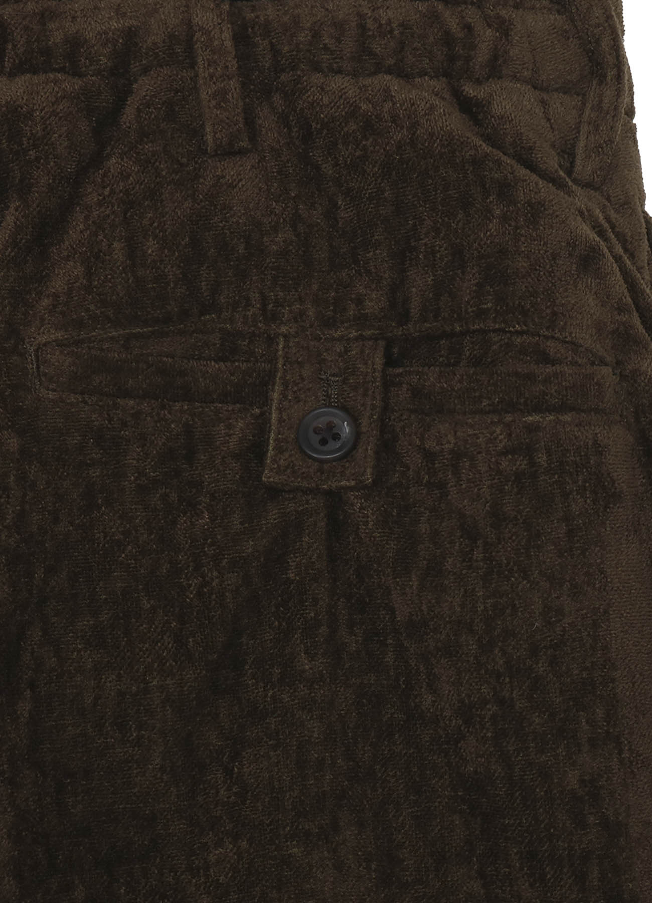 LINEN VELVET POCKET DETAIL PADDED PANTS