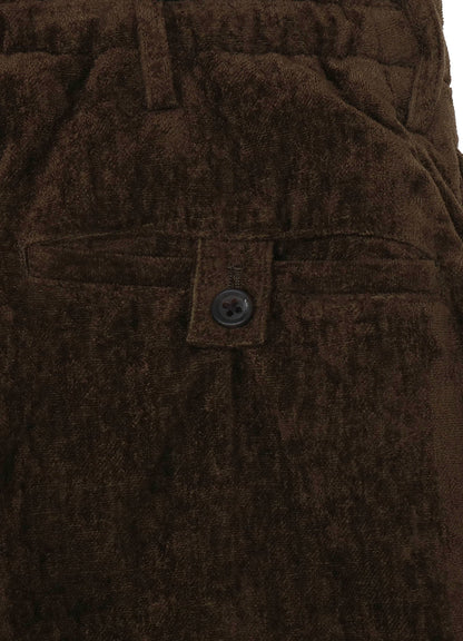 LINEN VELVET POCKET DETAIL PADDED PANTS