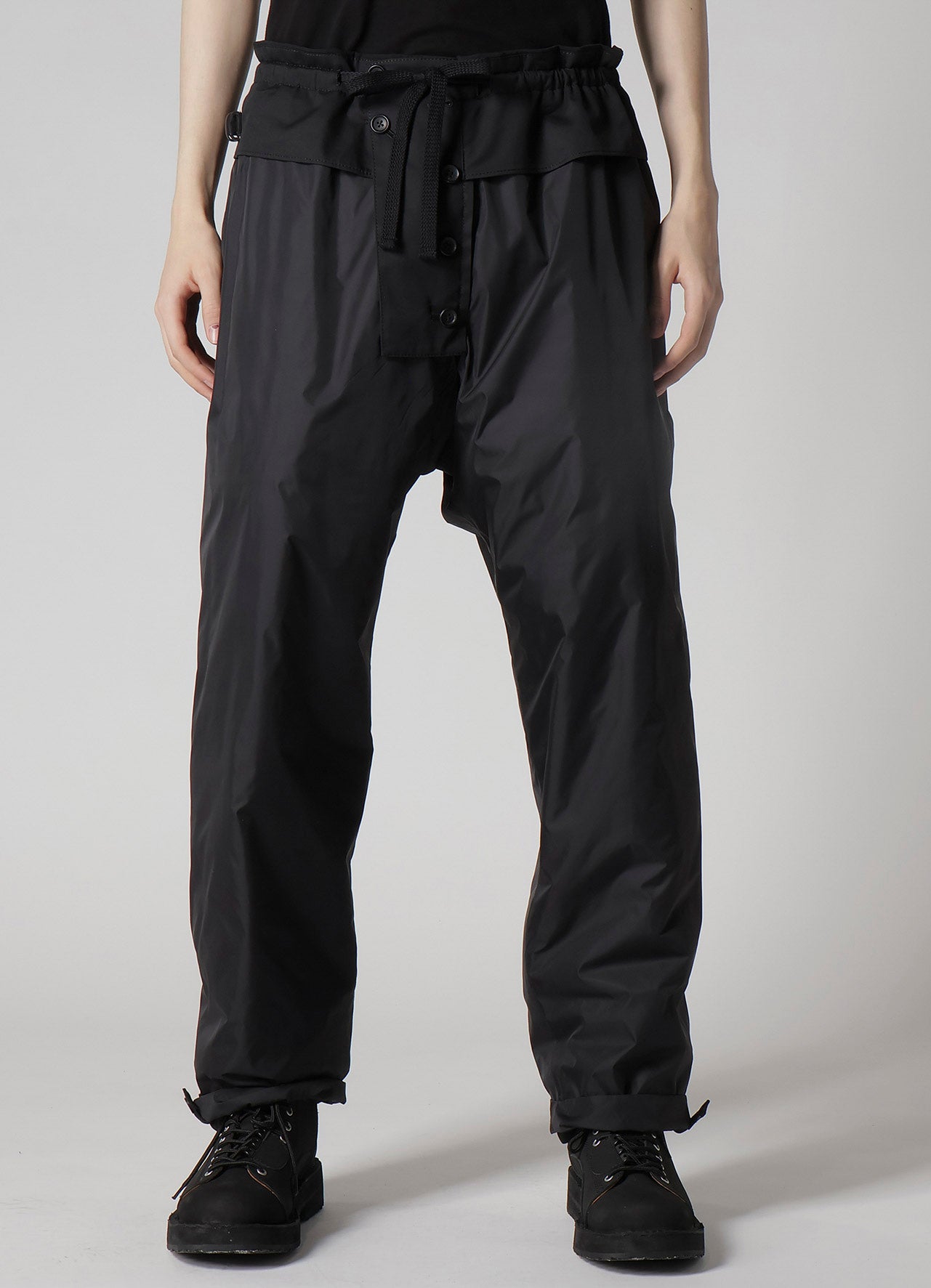 WOOL GABARDINE POCKET DETAIL PADDED PANTS