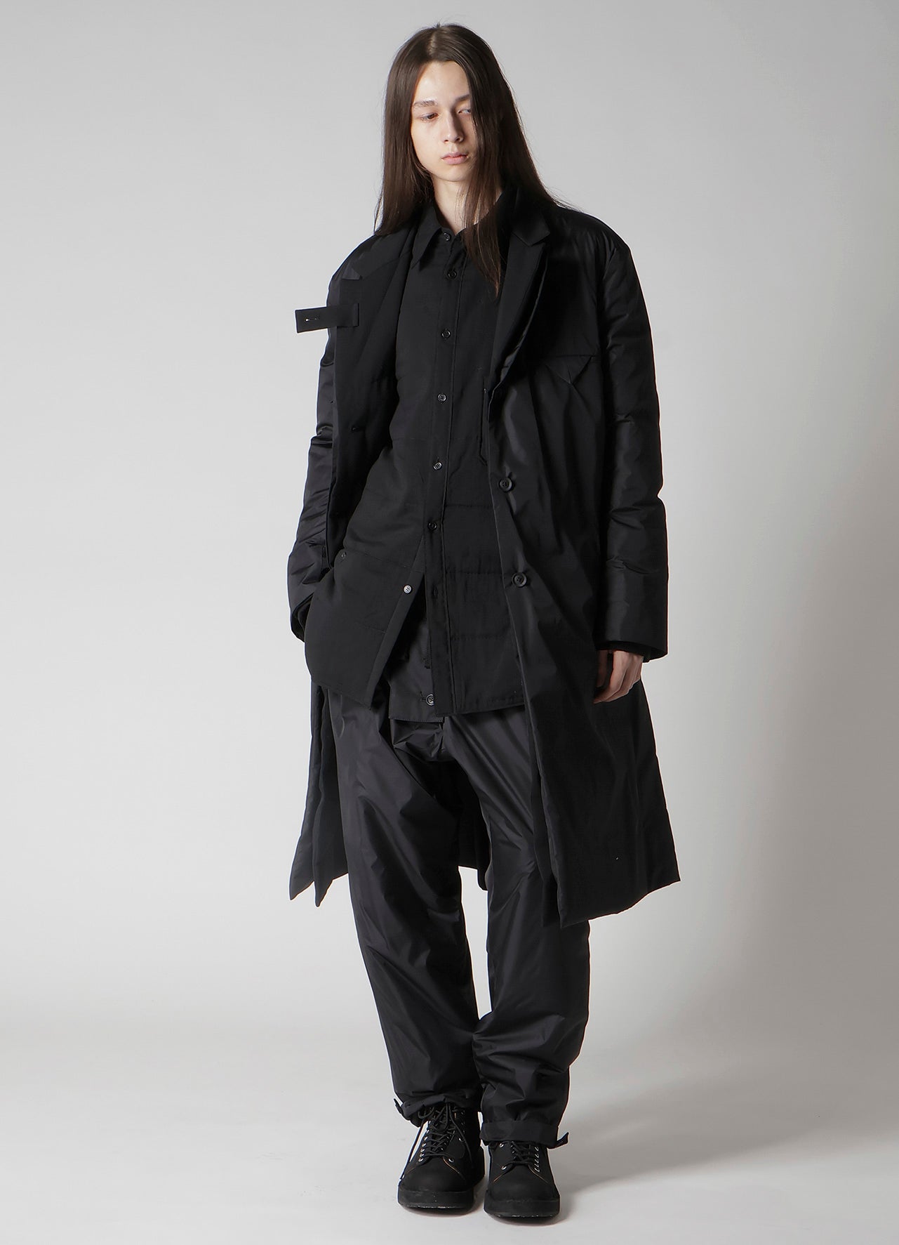 WOOL GABARDINE POCKET DETAIL PADDED PANTS