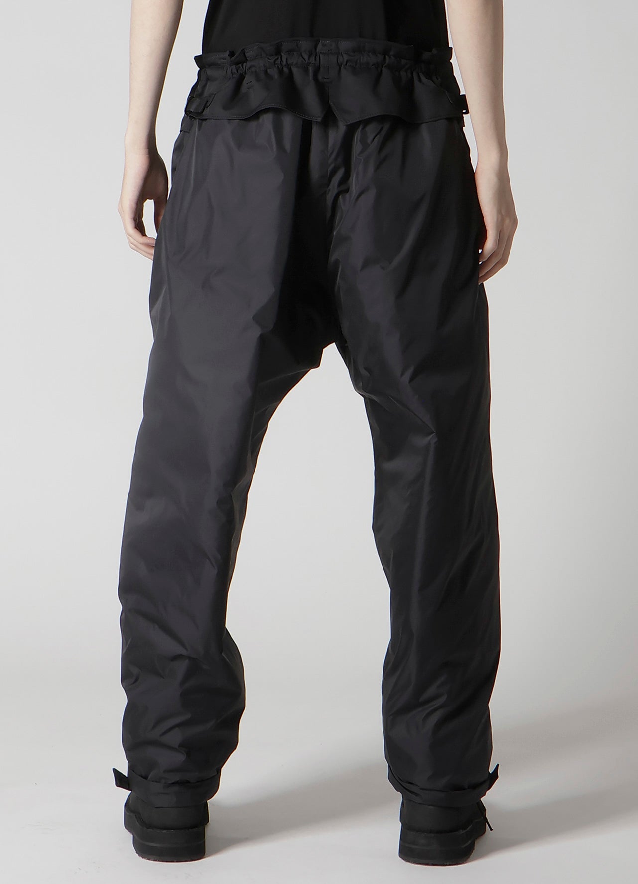 WOOL GABARDINE POCKET DETAIL PADDED PANTS