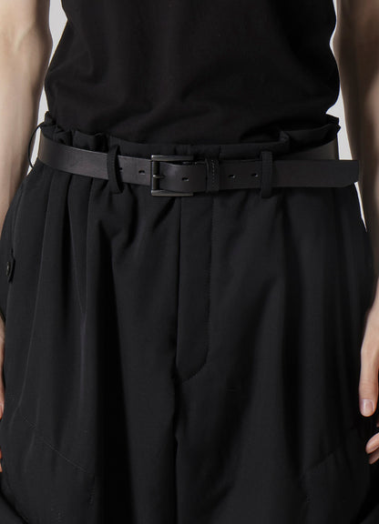 WOOL GABARDINE POCKET DETAIL PADDED PANTS