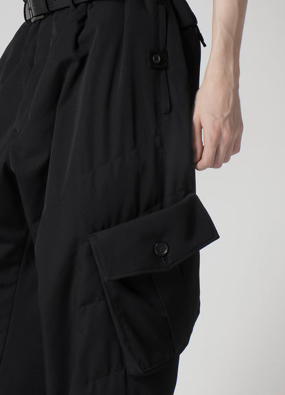 WOOL GABARDINE POCKET DETAIL PADDED PANTS