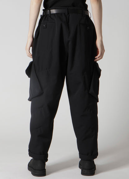 WOOL GABARDINE POCKET DETAIL PADDED PANTS