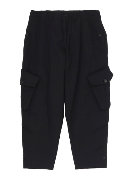 WOOL GABARDINE POCKET DETAIL PADDED PANTS