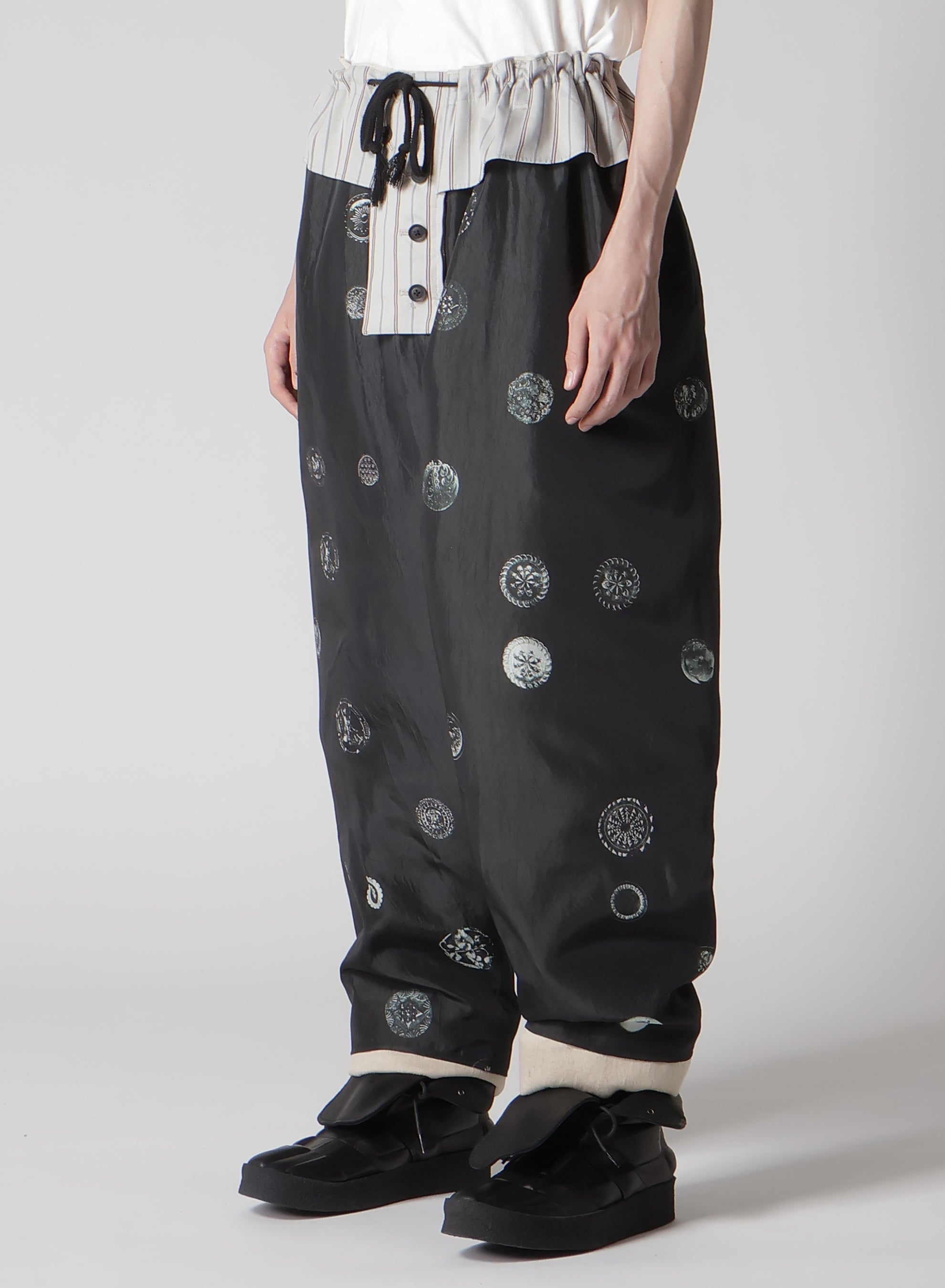 LINEN/COTTON PLAID HORIZONTAL PADDED PANTS – THE SHOP YOHJI YAMAMOTO