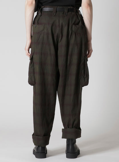 I MADRAS INK-D PLAID GUSSET PKT PANTS