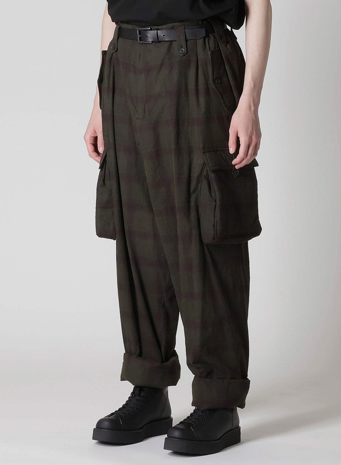 I MADRAS INK-D PLAID GUSSET PKT PANTS