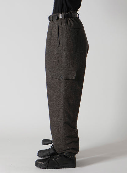 SILK NEP TWEED SIDE POCKET PANTS WITH LINER