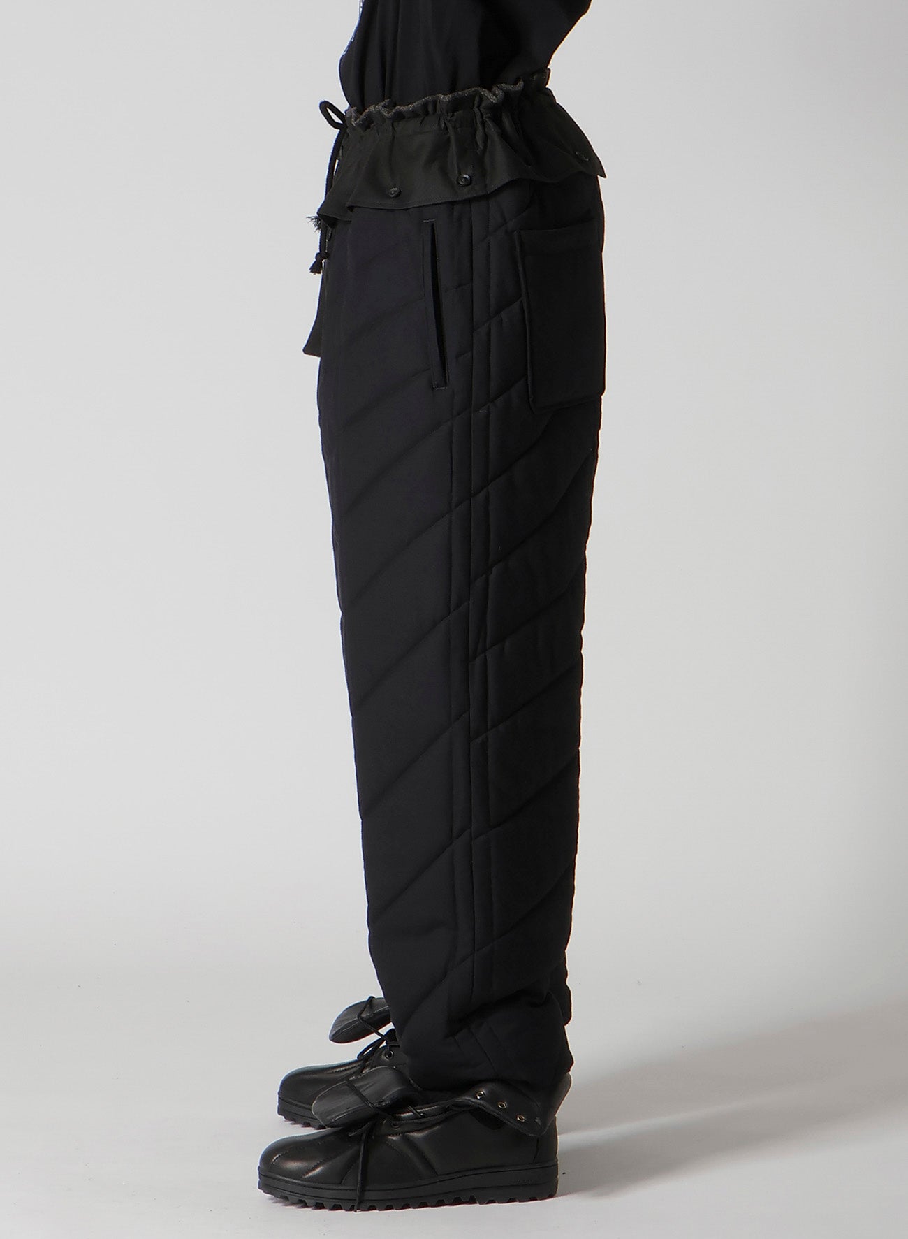 SILK NEP TWEED SIDE POCKET PANTS WITH LINER