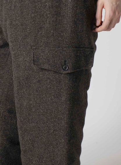 SILK NEP TWEED SIDE POCKET PANTS WITH LINER