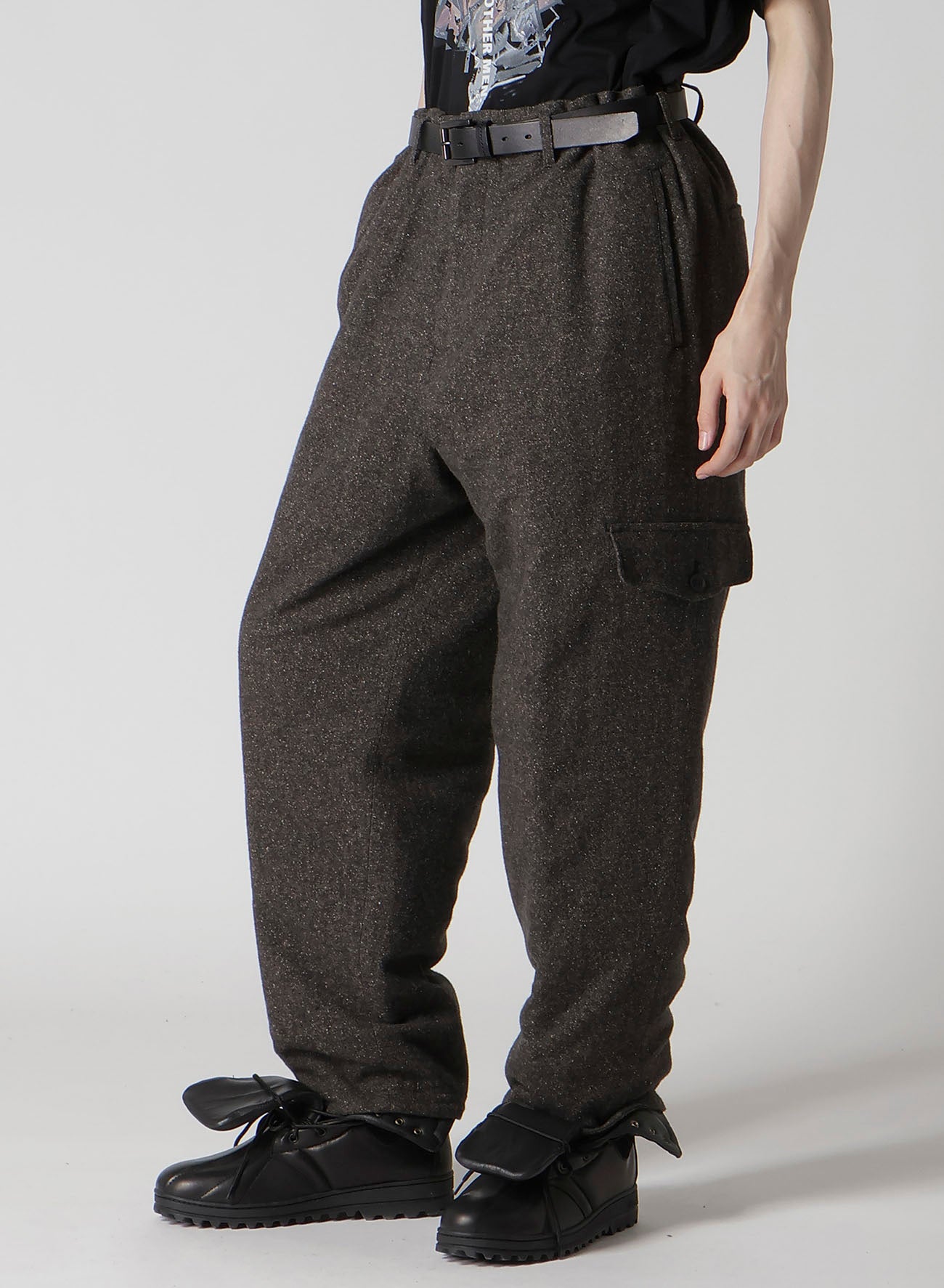 SILK NEP TWEED SIDE POCKET PANTS WITH LINER
