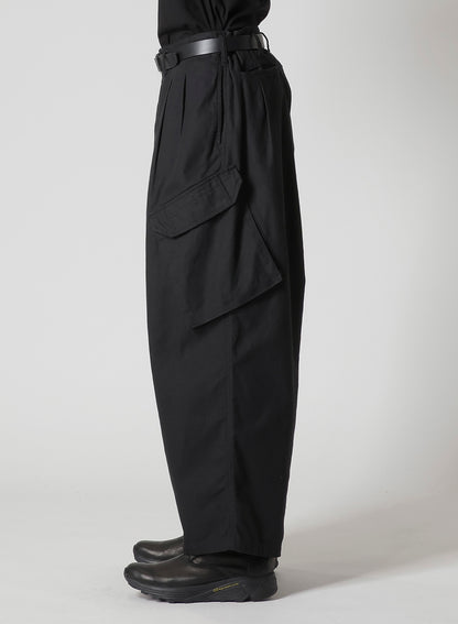 BLACK SCANDAL HERRINGBONE 12TUCK WORK PANTS
