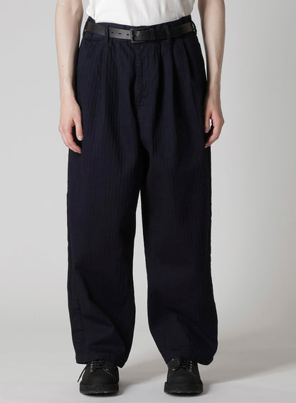 BLACK SCANDAL HERRINGBONE DENIM SIDE TAPE DETAIL PANTS