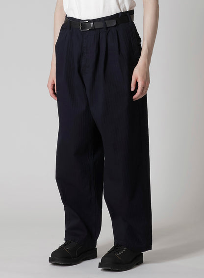 BLACK SCANDAL HERRINGBONE DENIM SIDE TAPE DETAIL PANTS