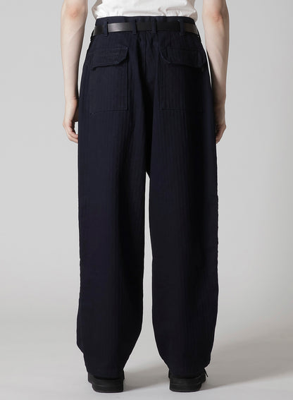 BLACK SCANDAL HERRINGBONE DENIM SIDE TAPE DETAIL PANTS