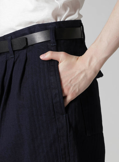 BLACK SCANDAL HERRINGBONE DENIM SIDE TAPE DETAIL PANTS