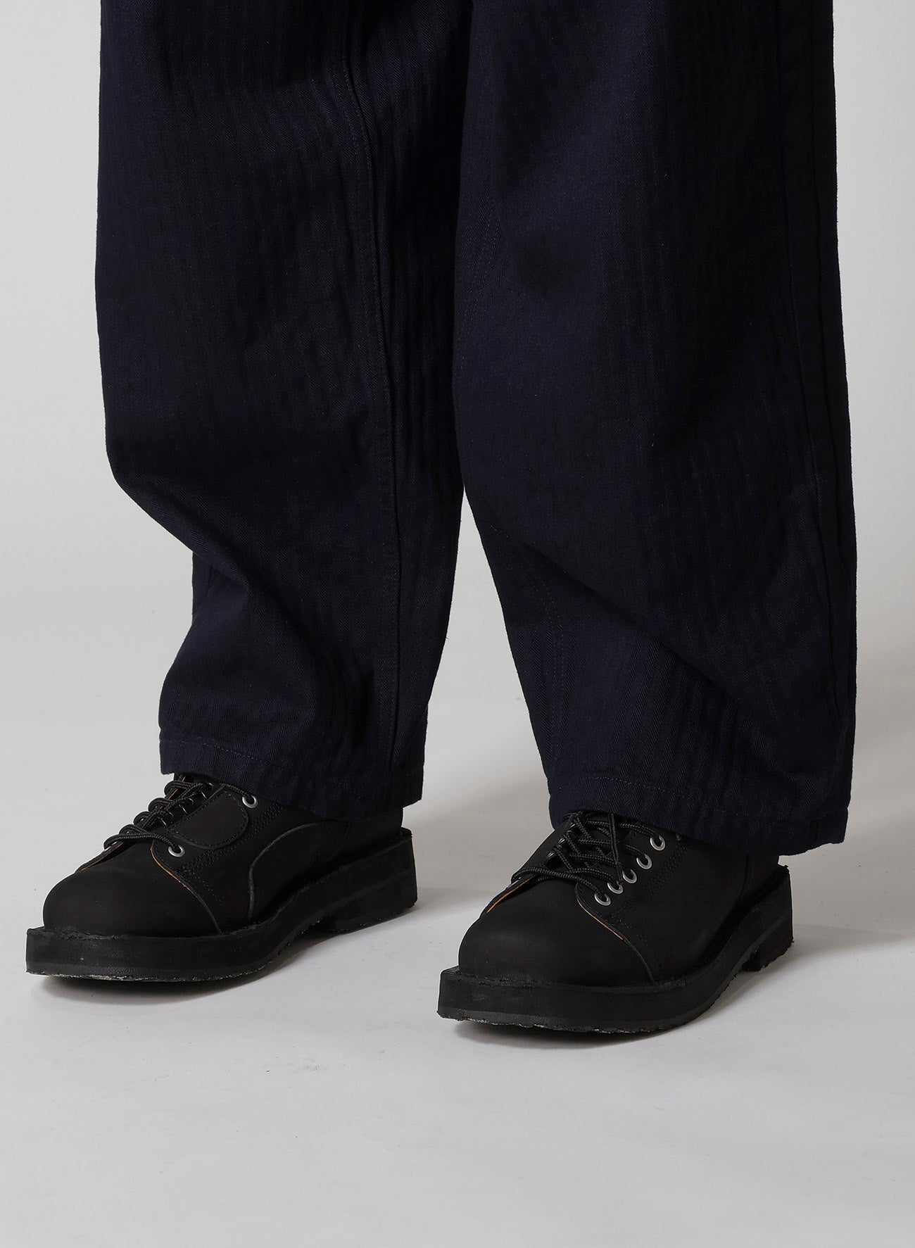 BLACK SCANDAL HERRINGBONE DENIM SIDE TAPE DETAIL PANTS