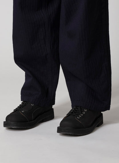 BLACK SCANDAL HERRINGBONE DENIM SIDE TAPE DETAIL PANTS
